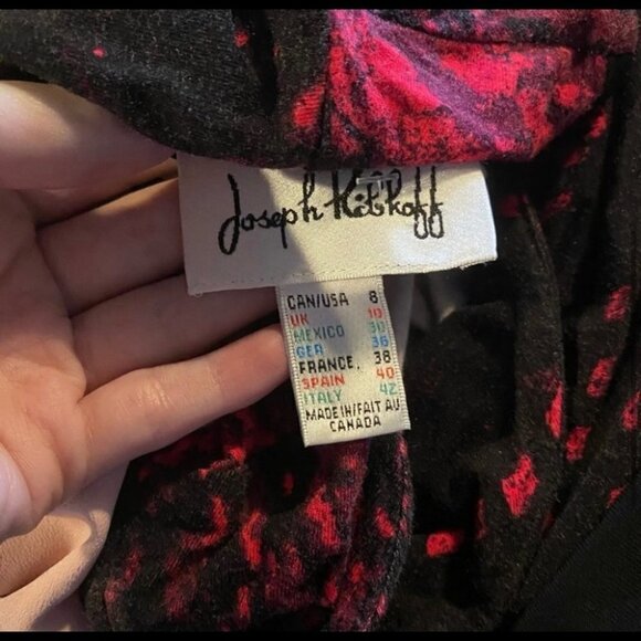 Joseph Ribkoff Red Black Vneck Dress - Picture 5 of 7